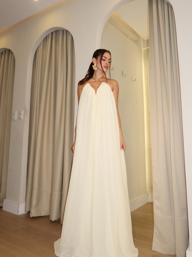 Vestido Alessandra Longo Amarelo