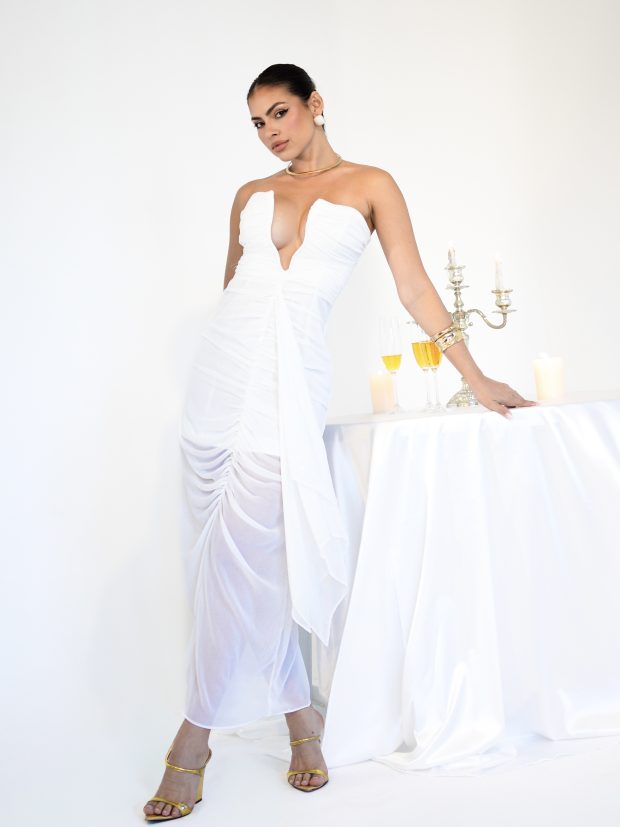 Vestido Midi Lumina Off White