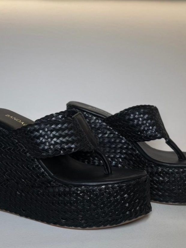 Sandália Anabela Preta