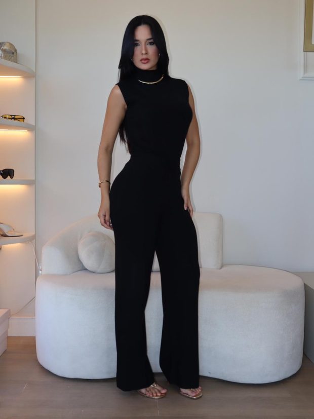 Conjunto Aurora Tricô Preto