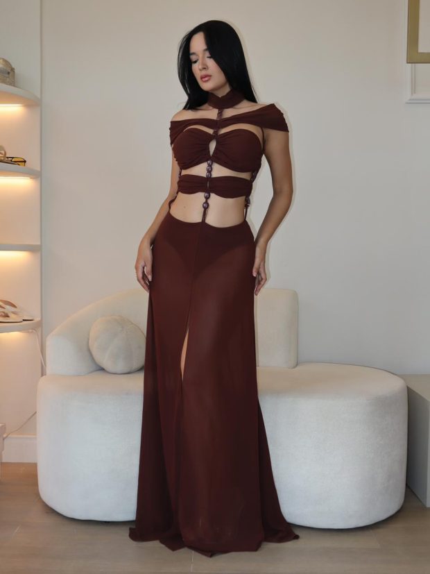 Vestido Angeline Marrom