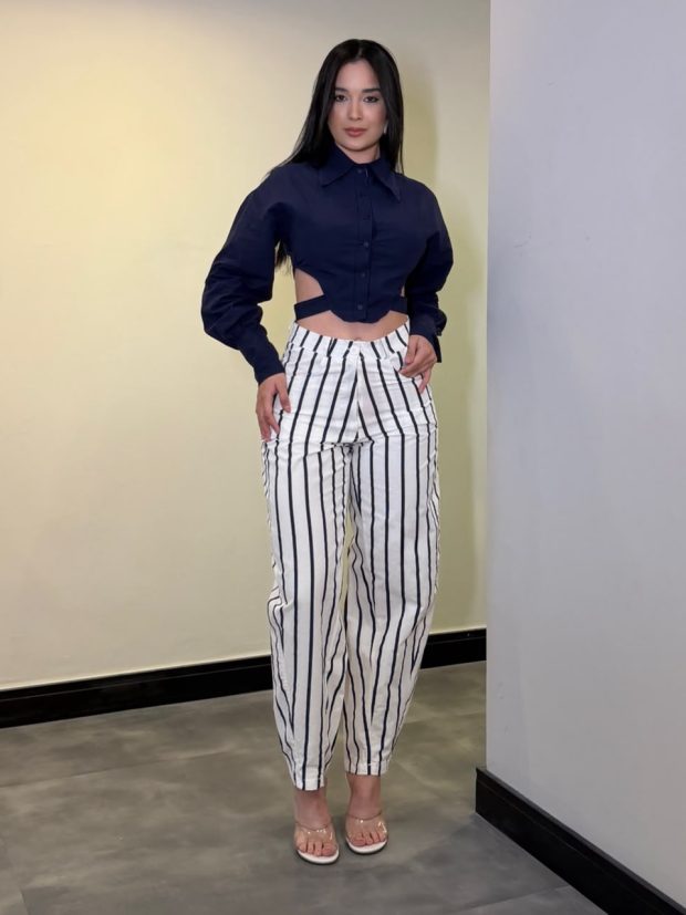 Calça de Listras Azul