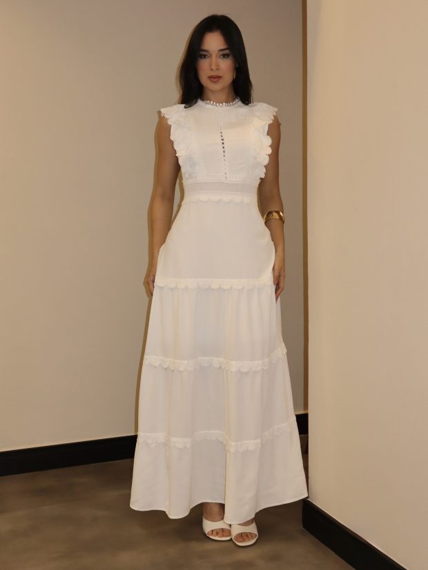 Vestido Pétala Off White